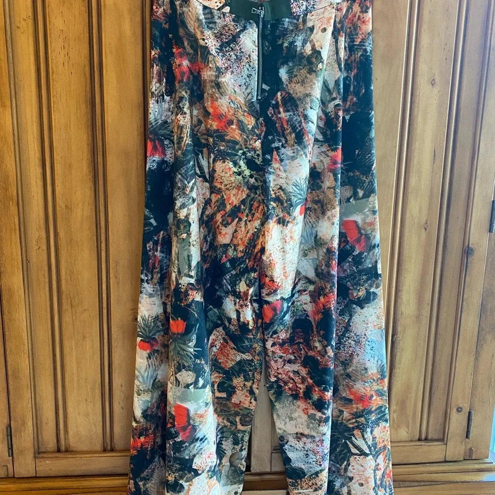 NWT Alice + Olivia wide leg jungle safari print pants size 10 - Picture 6 of 7
